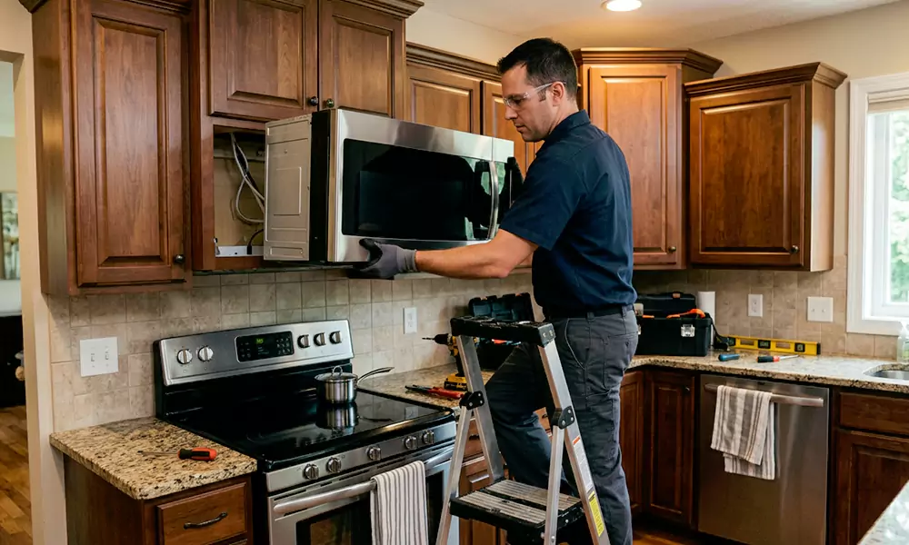 Microwave Installation in Brighton, MA